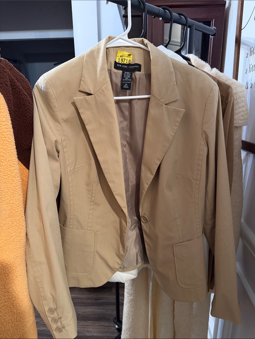 New York & Company Camel Tailored Women's Blazer